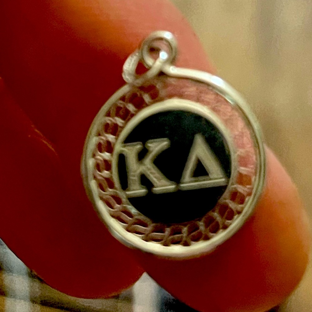 Silver Pendant with Greek Letters